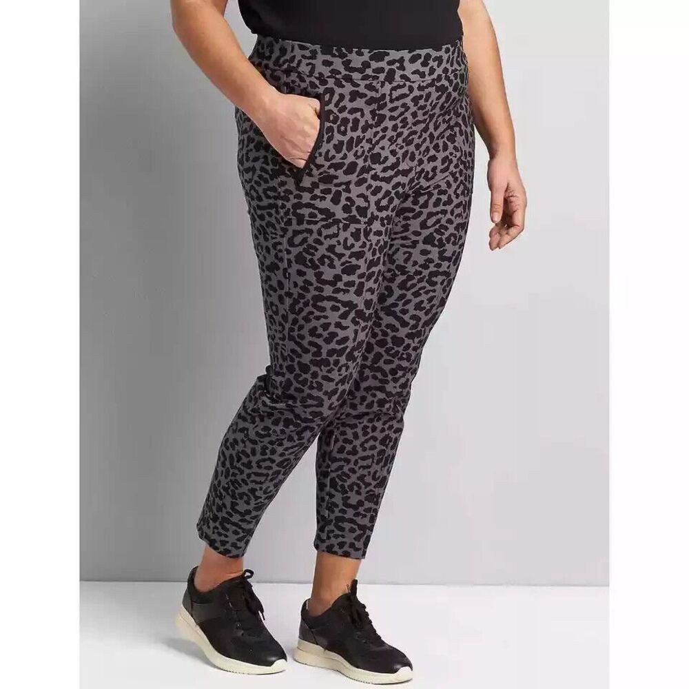 Lane Bryant 20 Leopard Print On The Go Slim Pants E2